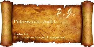 Petrovics Judit névjegykártya