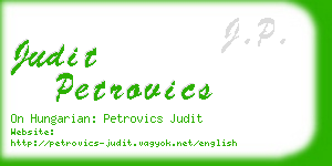 judit petrovics business card